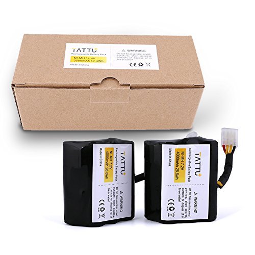 Tattu Battery 4000mAh 7.2V Ni-MH Replacement Battery for Neato XV-11 XV-12 XV-14 XV-15 XV-21 XV-25, XV Essential, XV Signature Pro Robotic Vacuum Cleaner (2 Pack)