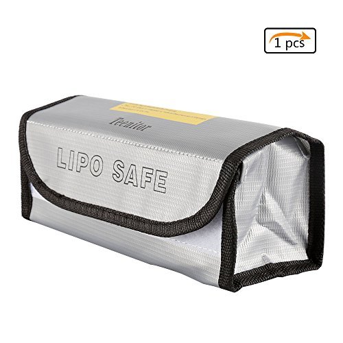 Teenitor Fireproof Explosionproof Lipo Battery Safe Bag Lipo Battery Guard Safe Bag Pouch Sack for Charge & Storage 185x75x60mm Large size