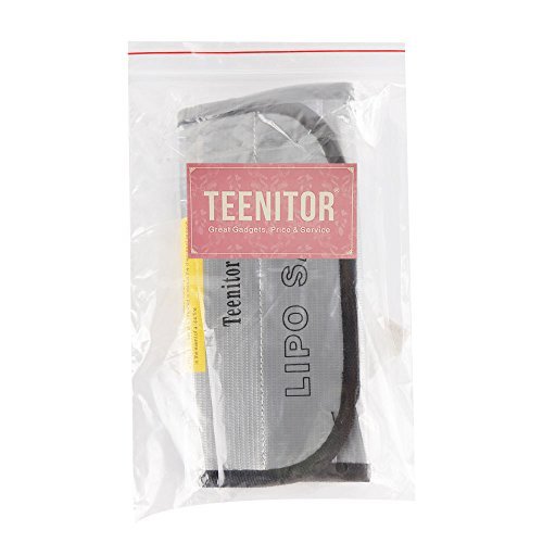 Teenitor Fireproof Explosionproof Lipo Battery Safe Bag Lipo Battery Guard Safe Bag Pouch Sack for Charge & Storage 185x75x60mm Large size