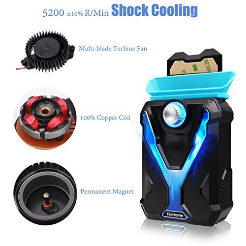 TekHome Super Vacuum Fan Laptop Cooler, Cooling Gaming Mate, High Compatibility w/ 4 Junction Shrouds, Adjustable Wind Speed, Reusable Tape, Power Saving, Make Your Laptop As Cool As A Cucumber.