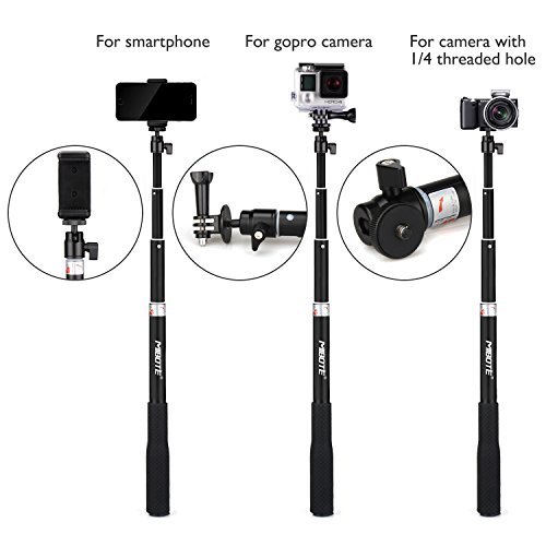 Telescoping Selfie Stick Tripod Stand Monopod for Gopro Hero 5/4/3/2/1/SJCAM 4000/5000/6000/XiaoYi Action Camera and Cell Phone