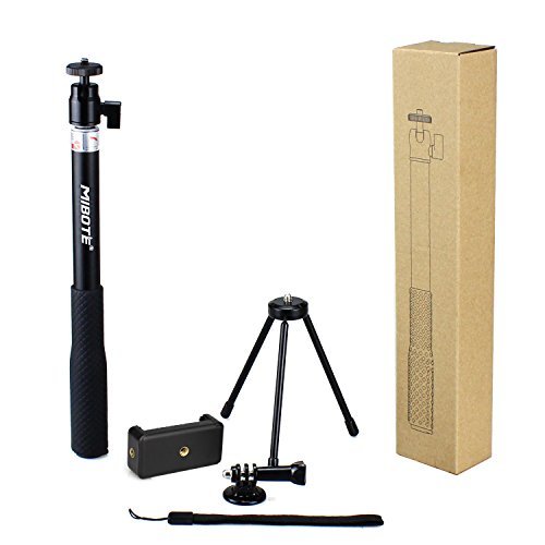 Telescoping Selfie Stick Tripod Stand Monopod for Gopro Hero 5/4/3/2/1/SJCAM 4000/5000/6000/XiaoYi Action Camera and Cell Phone