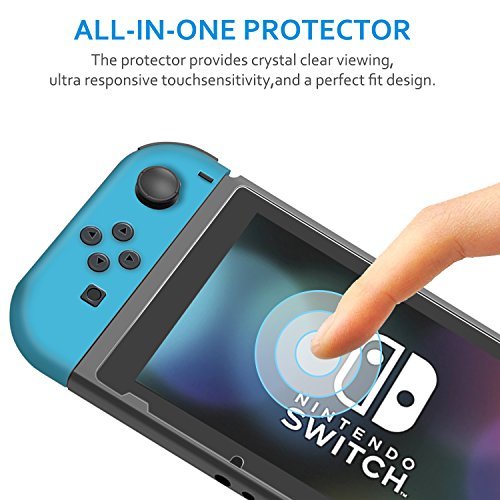 Tempered Glass Screen Protector for Nintendo Switch 2017, [2-Pack] Cubevit Switch Screen Protector Glass, [Works While Docking] Bubble Free / Full Coverage / 2.5D / Scratch Proof 