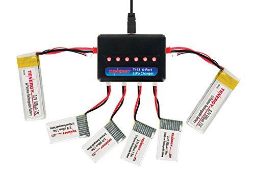 Tenergy T453 6-Port LiPo Battery Charger for 3.7V (1S) Lithium Ion, Lithium Polymer RC Quadcopter Batteries