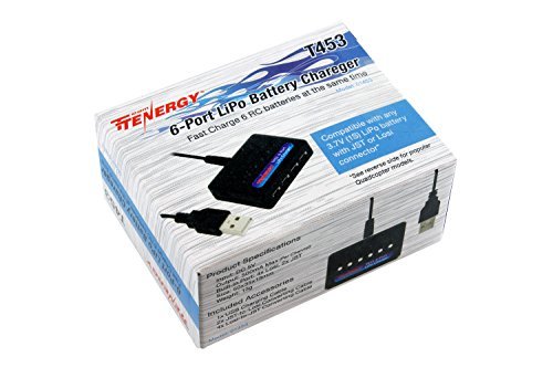 Tenergy T453 6-Port LiPo Battery Charger for 3.7V (1S) Lithium Ion, Lithium Polymer RC Quadcopter Batteries