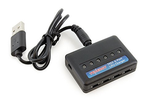 Tenergy T453 charger for 3.7V Lithium RC battery + 6pc 500mAh batteries for UDI818A/818A-1