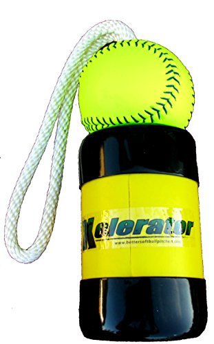 The Mini Xelerator 10u Fastpitch Softball Pitching Training Aid And Warm Up Tool With 11 Inch Premium Leather Indoor Ball For Improved Grip