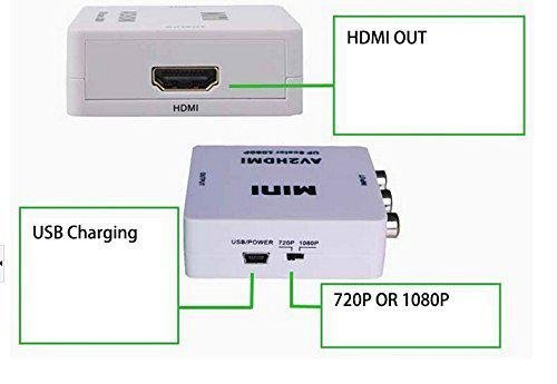 Tmvel mini RCACVS 3 RCA Composite Video AV to HDMI Converter for TV/PC/PS3/Blue-Ray DVD