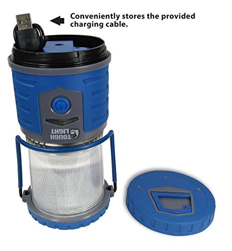 Tough Light LED Rechargeable Lantern - 200 Hours of Light from a Single Charge, Longest Lasting on Amazon! Camping and Emergency Light with Cell Phone Charger - 2 Year Warranty