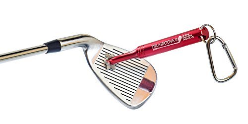 TruGroove 6 head Golf Club Groove Sharpener - Improved Backspin and Ball Control - Wedges and Irons - with 12 Free Premium Bamboo Tees - Lifetime Warranty