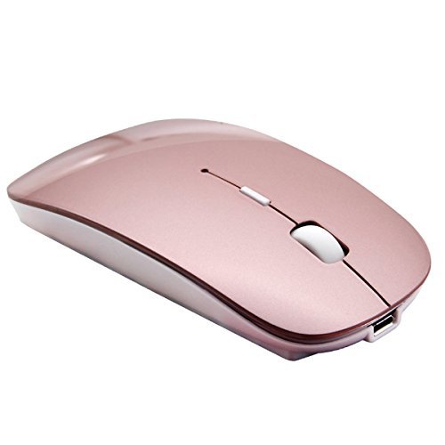 Tsmine Bluetooth Mouse Rechargeable Wireless Mouse, 5 Buttons for Notebook, PC, Laptop, Computer, Macbook 2017(NOT for iPhone or iPad) - Rose Gold