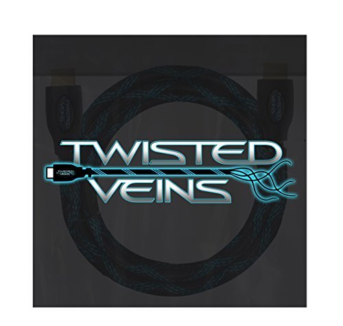 Twisted Veins Two (2) Pack of (10 ft) High Speed HDMI Cables + Right Angle Adapter and Microfiber Cable Ties (Latest Version Supports Ethernet, 3D, and Audio Return)