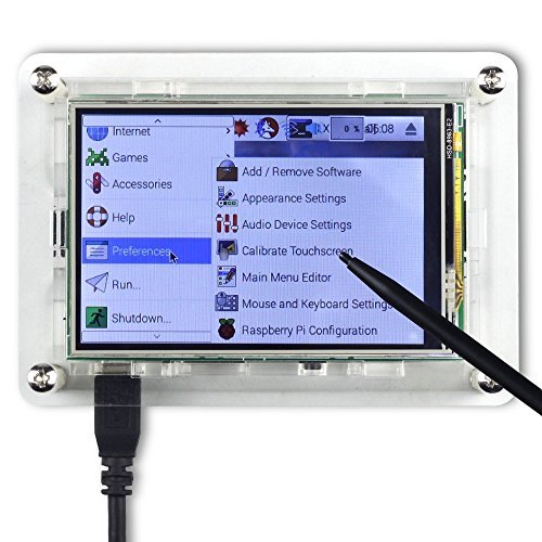 UCTRONICS 3.5 Inch SPI TFT LCD Display Kit with Touch Screen, Touch Pen, Case, 16GB SD card Preinstalled Raspbian software for Raspberry Pi 3 Mode B, Pi 2 Model B, Pi Zero, Pi B+