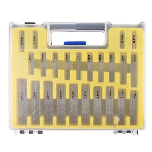 UEB Mini twist drill Bit Kit, 0.4mm-3.2 HSS Micro Precision Twist Drill 150Pcs with Carry Case for PCB Crafts Jewelry Drilling Tool