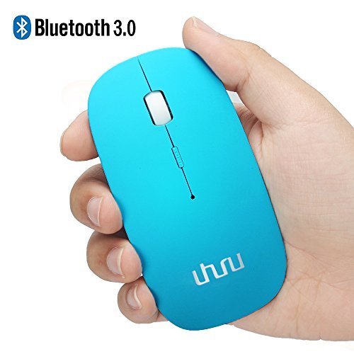 UHURU Bluetooth Wireless Rechargeable Mouse for PC, Mac, Laptop, Android Tablet (Blue)