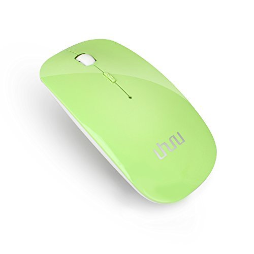 UHURU Rechargeable Bluetooth Wireless Mouse for PC, Mac, Laptop, Android Tablet (Green)