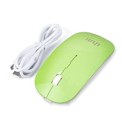 UHURU Rechargeable Bluetooth Wireless Mouse for PC, Mac, Laptop, Android Tablet (Green)