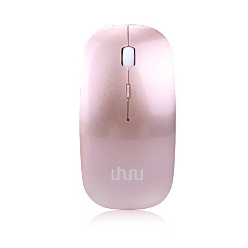 UHURU Rechargeable Bluetooth Wireless Mouse for PC, Mac, Laptop, Android Tablet (Rose Gold)