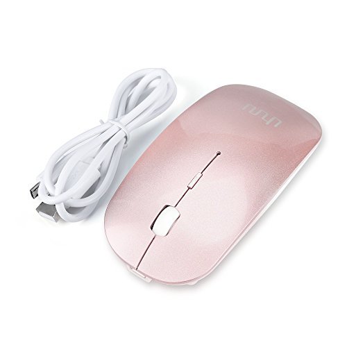 UHURU Rechargeable Bluetooth Wireless Mouse for PC, Mac, Laptop, Android Tablet (Rose Gold)