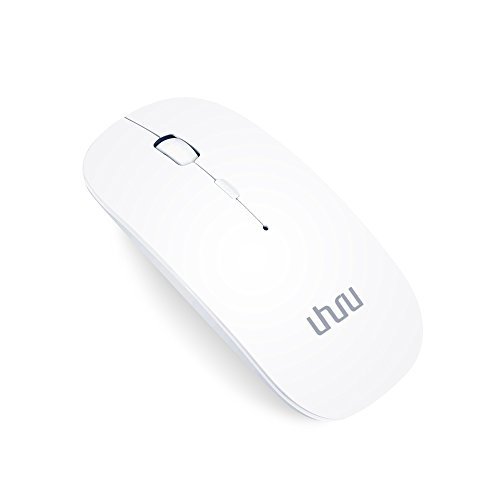 UHURU Rechargeable Bluetooth Wireless Mouse for PC, Mac, Laptop, Android Tablet - White