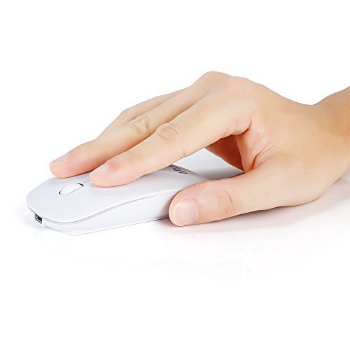 UHURU Rechargeable Bluetooth Wireless Mouse for PC, Mac, Laptop, Android Tablet - White