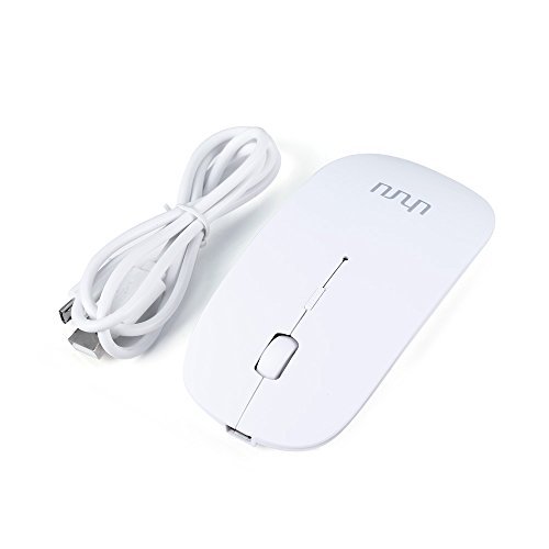 UHURU Rechargeable Bluetooth Wireless Mouse for PC, Mac, Laptop, Android Tablet - White