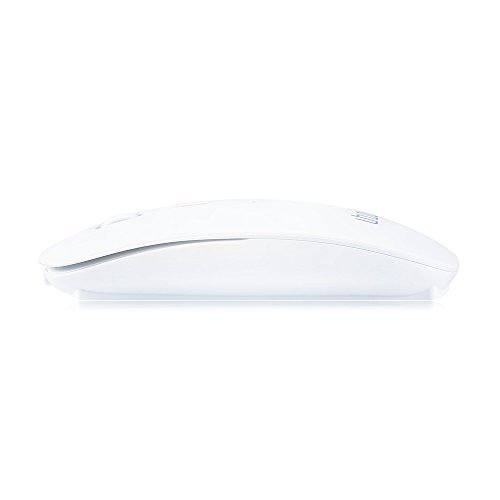 UHURU Rechargeable Bluetooth Wireless Mouse for PC, Mac, Laptop, Android Tablet - White