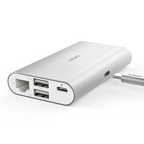 USB C Adapter, Omars 6 in 1 Type-C Multi-Port Hub with USB Type C 3.0 Charging port, HDMI 4K + VGA + 2 USB 3.0 + Ethernet RJ45 adapter for MacBook Pro, Google Chromebook Pixel and More