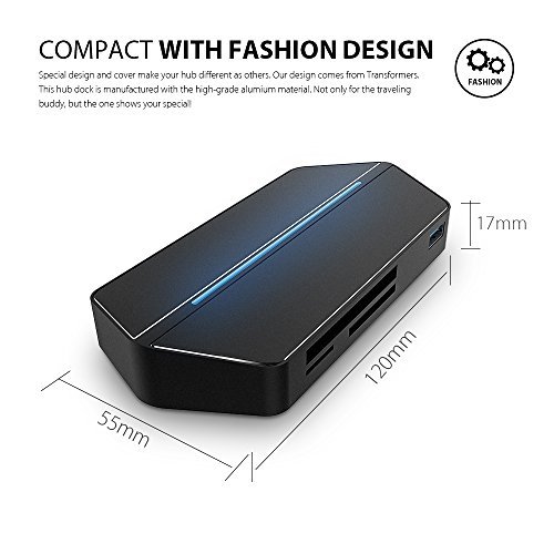 USB C Adapter, PK-STAR Premium USB C Hub 8-in-1 HDMI 4K+ USB 3.0 + USB Type C 3.0 High-Speed Data Syncing and Charging Multiports for MacBook Pro , Google Chromebook and More Type C Devices