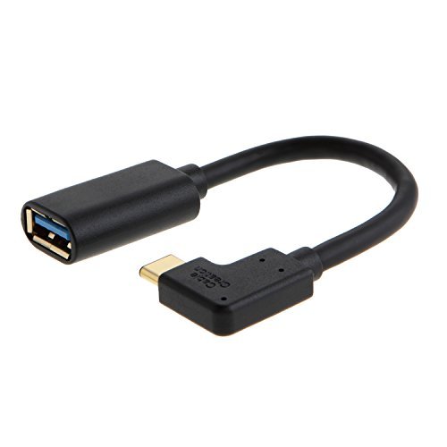 USB C to USB 3.0 A Cable, CableCreation Angled USB 3.1 Type C to Standard 3.0 A Female Adapter Cable USB-C OTG for The New Macbook, Chromebook Pixel etc., 15CM/ Black