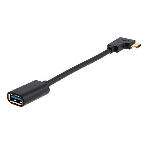 USB C to USB 3.0 A Cable, CableCreation Angled USB 3.1 Type C to Standard 3.0 A Female Adapter Cable USB-C OTG for The New Macbook, Chromebook Pixel etc., 15CM/ Black