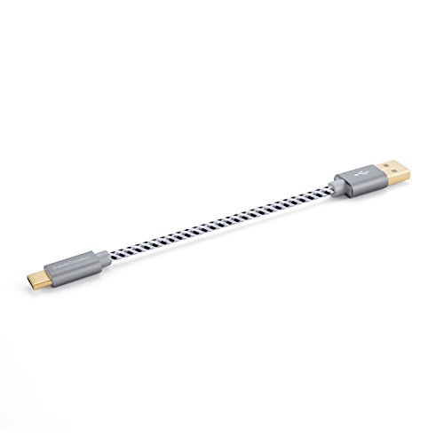 USB Type C Cable,CableCreation Short 0.5ft Braided USB-C to USB A Cable for the New Macbook, Nexus 5X/6P & More,15CM Gray [56K Ohm Resistance]