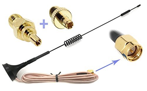 Universal Kit of 3G 4G LTE Dipole Antenna Wide Band 7dBi 698-2700Mhz Omni Directional GSM on Magnetic Base RG316 59"/1.5m Low Loss Cable with SMA Female to TS-9 and CRC9 Connectors for any Net Devices