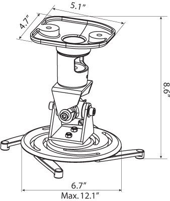 Universal Projector Drop-in Ceiling Mount