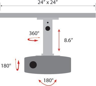 Universal Projector Drop-in Ceiling Mount