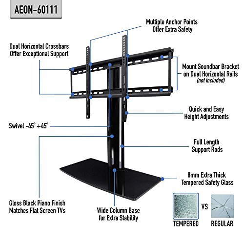 Universal TV Stand for TV with swivel and height adjustment