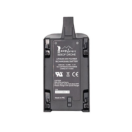 Upow 2 PCS Upgrade Lithium-Polymer Replacement Battery for Parrot Bebop Drone3.0 (1200mAh)