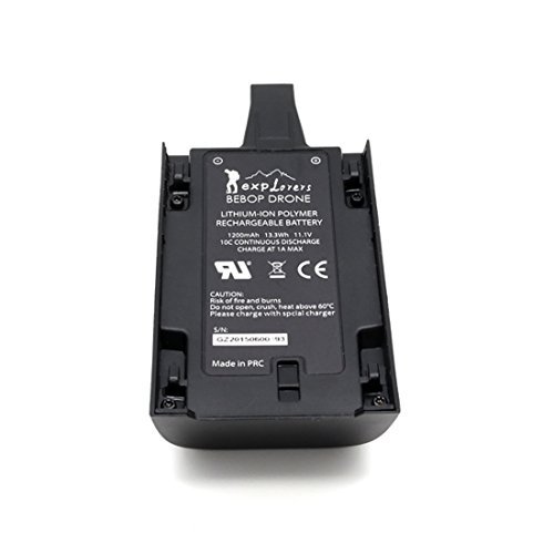 Upow 2 PCS Upgrade Lithium-Polymer Replacement Battery for Parrot Bebop Drone3.0 (1200mAh)