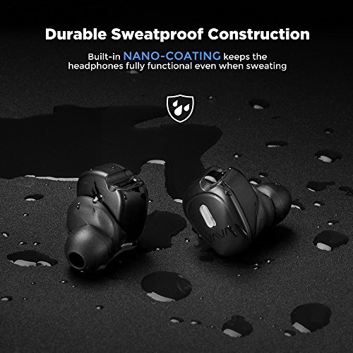 VAVA True Wireless Earbuds MOOV 20 Bluetooth In Ear Headphones With Built In Mic Earphones (Patented Eartips Design, Sweatproof Construction & USB Port Coating, 3 Hours Playtime, In line Controls)