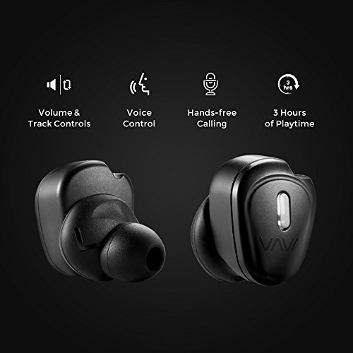 VAVA True Wireless Earbuds MOOV 20 Bluetooth In Ear Headphones With Built In Mic Earphones (Patented Eartips Design, Sweatproof Construction & USB Port Coating, 3 Hours Playtime, In line Controls)