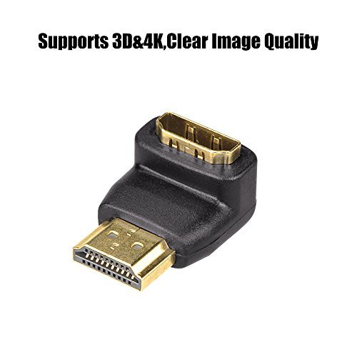 VCE 2-PACK 3D&4K Supported HDMI 90 Degree Male to Female Right Angle Adapter