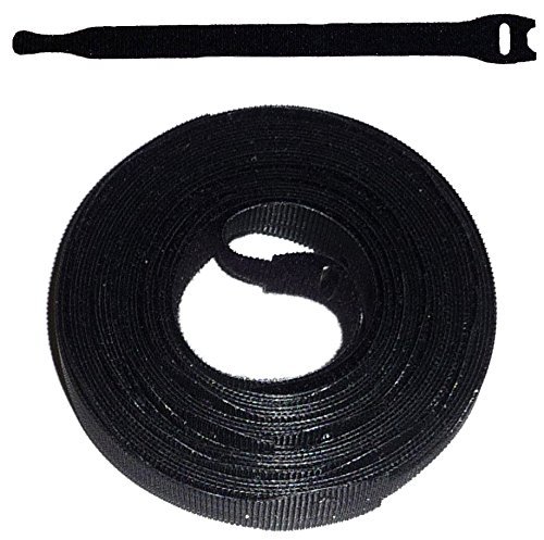 VELCRO Brand One Wrap Thin Ties, Black, 8 x 1/2-Inch, 100 Count (91140)