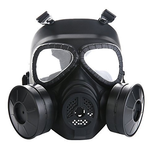 VILONG Airsoft Mask Outdoor Sports Tactical Paintball mask Full Face Skull CS Mask With double filter fan CS edition Perspiration Dust Face Guard