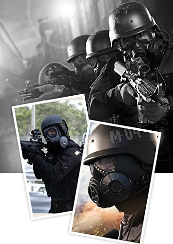 VILONG Airsoft Mask Outdoor Sports Tactical Paintball mask Full Face Skull CS Mask With double filter fan CS edition Perspiration Dust Face Guard