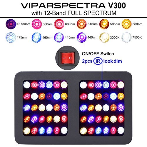 VIPARSPECTRA Reflector-Series 300W LED Grow Light Full Spectrum for Indoor Plants Veg and Flower