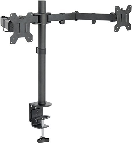 VIVO Dual LCD LED Monitor Desk Mount Stand Heavy Duty Fully Adjustable fits 2 / Two Screens up to 27