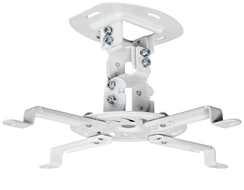 VIVO Universal Adjustable White Ceiling Projector / Projection Mount Extending Arms (MOUNT-VP01W)