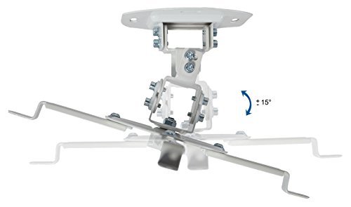 VIVO Universal Adjustable White Ceiling Projector / Projection Mount Extending Arms (MOUNT-VP01W)