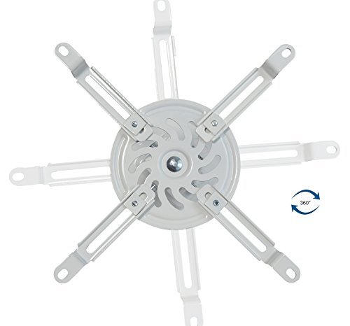 VIVO Universal Adjustable White Ceiling Projector / Projection Mount Extending Arms (MOUNT-VP01W)