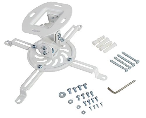 VIVO Universal Adjustable White Ceiling Projector / Projection Mount Extending Arms (MOUNT-VP01W)